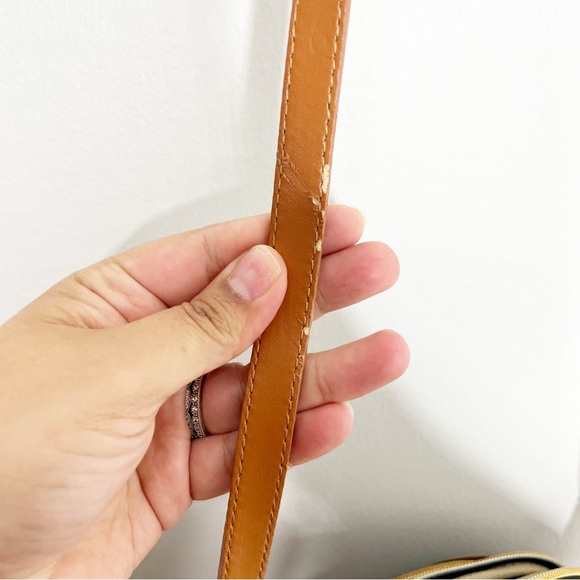 Valentina Green Tan Leather Small Crossbody Purse - Picture 7 of 9